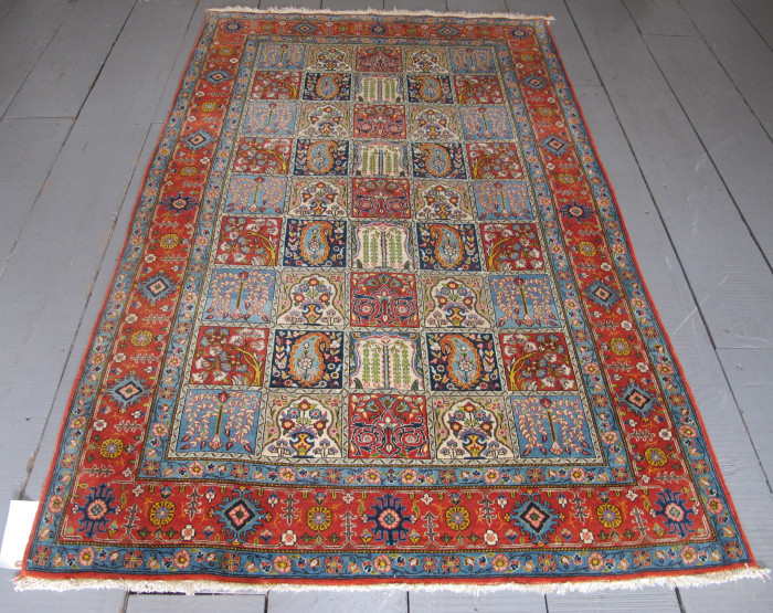 Fine Qum Rug with Garden Design